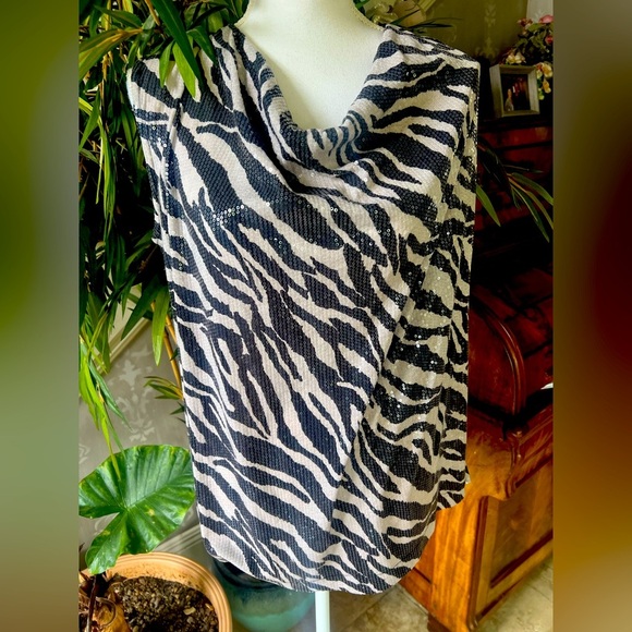 Misook ladies, large sleeveless cow neck sequin top very good condition large - Picture 4 of 10